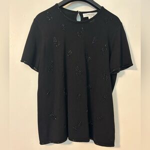 Jones & Co Black Beaded Top